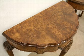 Antique Pair of Georgian Style Burr Walnut Card Tables