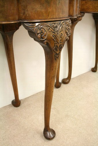 Antique Pair of Georgian Style Burr Walnut Card Tables