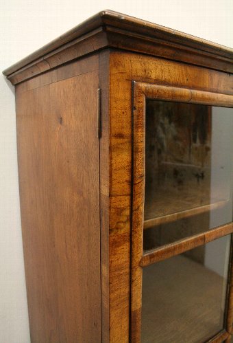 Antique William & Mary Style Figured Walnut Display Cabinet