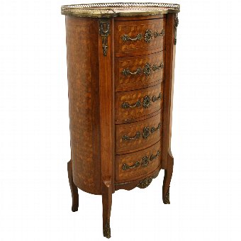 French Kidney Shaped Tall Chest of Drawers