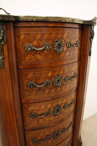 Antique French Kidney Shaped Tall Chest of Drawers