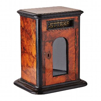 Victorian Walnut and Ebonised Post Box