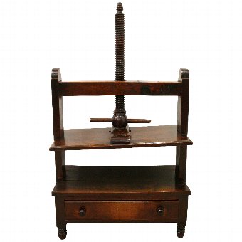 Antique George III Mahogany and Stained Beech Book Press