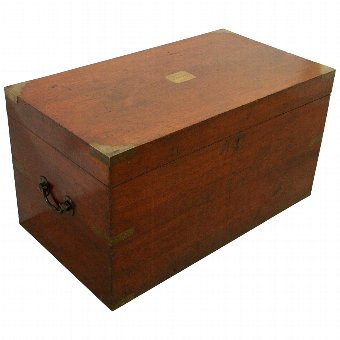Mid Victorian Teak Military Trunk