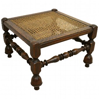 Small Oak Jacobean Style Stool