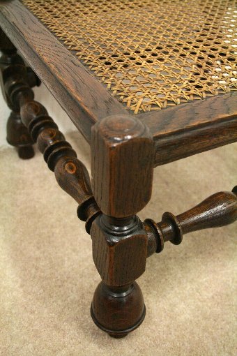 Antique Small Oak Jacobean Style Stool