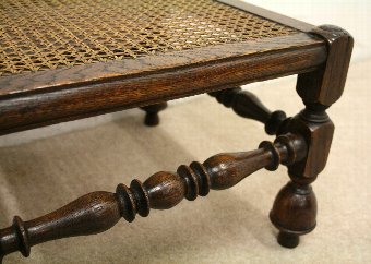 Antique Small Oak Jacobean Style Stool