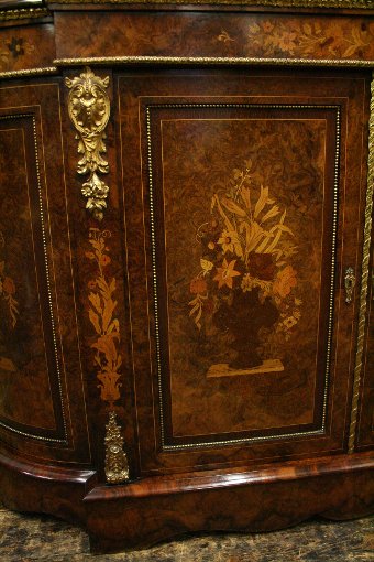 Antique Mid Victorian Marquetry Display Cabinet