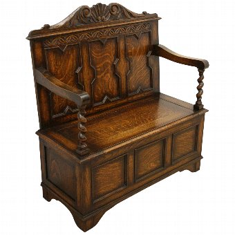 Jacobean Style Oak Hall Bench