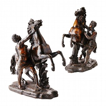 Pair of French Bronze Marley Horse Figures