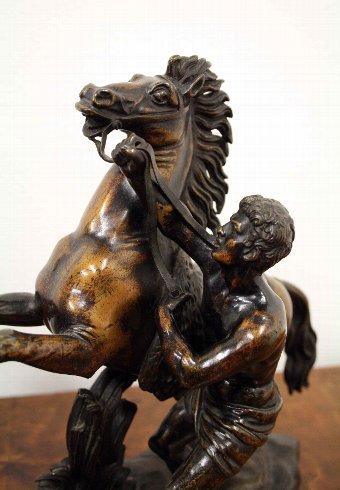 Antique Pair of French Bronze Marley Horse Figures