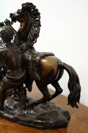 Antique Pair of French Bronze Marley Horse Figures