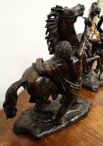 Antique Pair of French Bronze Marley Horse Figures