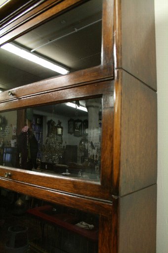 Antique Tall Pair of Oak Sectional/Stacker Bookcases