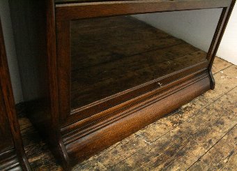 Antique Tall Pair of Oak Sectional/Stacker Bookcases