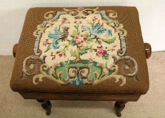 Antique Late Victorian Adjustable Rosewood Piano Stool