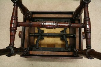 Antique Late Victorian Adjustable Rosewood Piano Stool