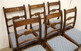Antique Set of 6 Georgian Style Mahogany Dining Chairs
