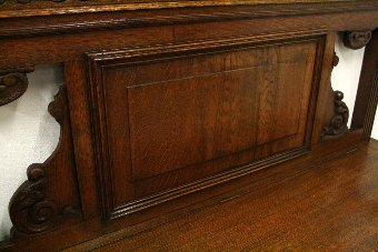 Antique French Carved Oak Hall Bench