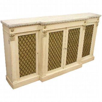 Regency Style Painted Breakfront Side Cabinet