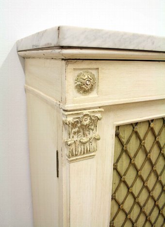 Antique Regency Style Painted Breakfront Side Cabinet