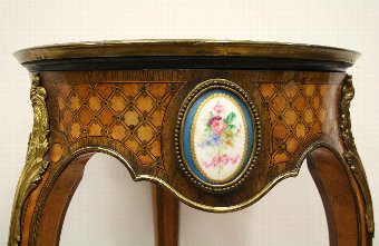 Antique French Walnut Inlaid Occasional Table