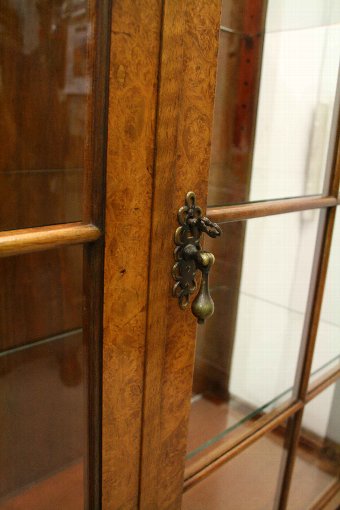 Antique Walnut and Burr Walnut Display Cabinet