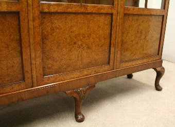 Antique Walnut and Burr Walnut Display Cabinet