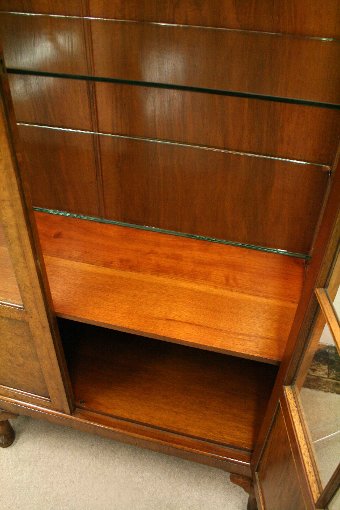 Antique Walnut and Burr Walnut Display Cabinet
