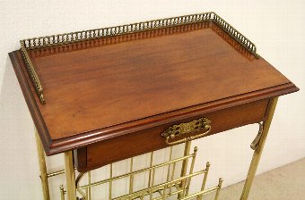 Antique Mahogany and Brass Side Table/Canterbury