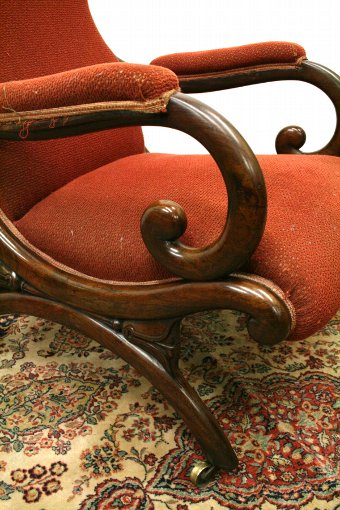 Antique William IV Rosewood Easy Chair