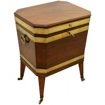 George III Mahogany Brass Bound Wine Cooler