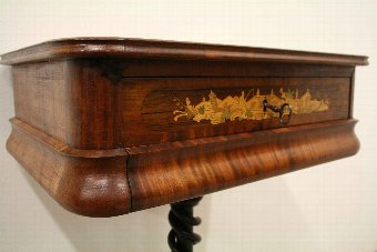 Antique French Walnut and Marquetry Work Table