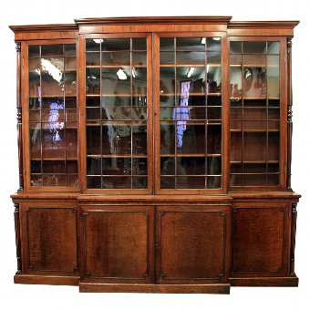 Scottish George IV Mahogany 4 Door Cabinet Bookcase