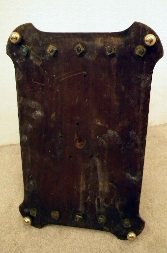 Antique Art Nouveau Brass and Mahogany Magazine Rack