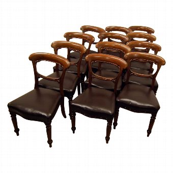 Set of 12 Scottish Victorian Mahogany Dining Chairs