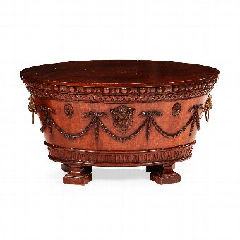 Adams Style Carved Mahogany Wine Cooler