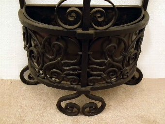 Antique Wrought Iron Demi Lune Stick Stand