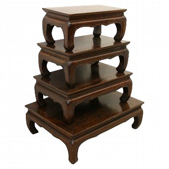 Set of 4 Chinese Hardwood Occasional Tables