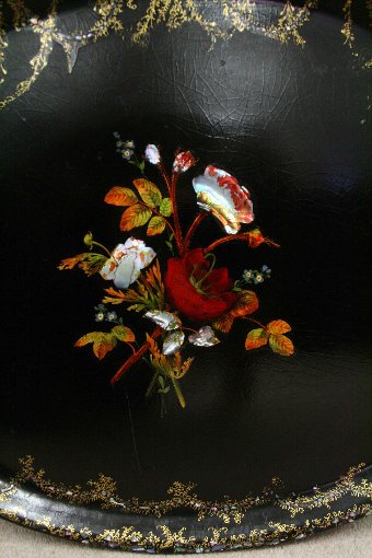 Antique Set of 3 Jennens and Bettridge Papier-Mâché Trays