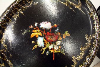 Antique Set of 3 Jennens and Bettridge Papier-Mâché Trays