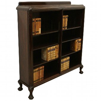 Scottish Carved Mahogany Open Bookcase