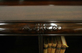 Antique Scottish Carved Mahogany Open Bookcase