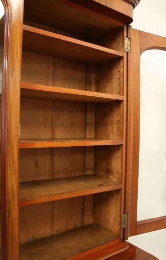 Antique Mid Victorian Two Door Cabinet Bookcase