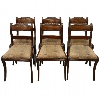Set of 6 Regency Mahogany Dining Chairs