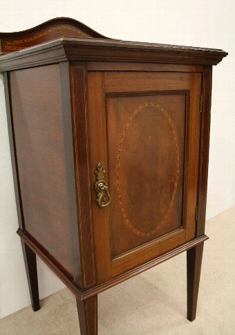 Antique Edwardian Sheraton Style Mahogany Bedside Cabinet