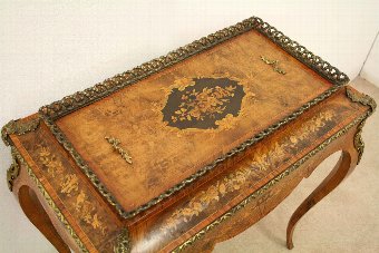 Antique French Marquetry Inlaid Walnut Plant Stand
