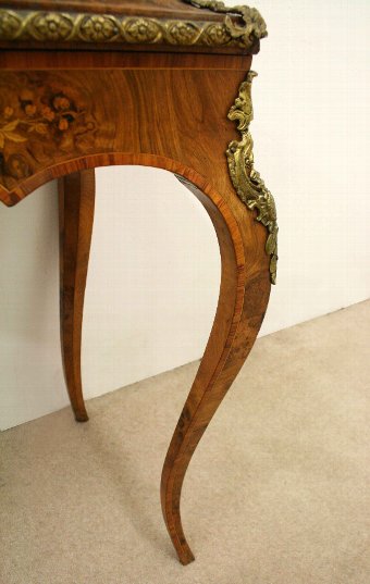 Antique French Marquetry Inlaid Walnut Plant Stand