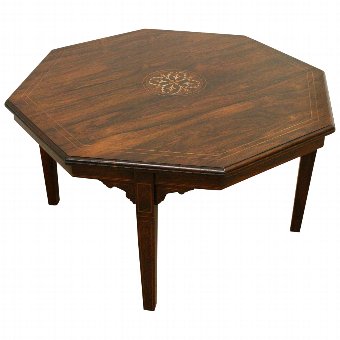 Octagonal Rosewood Inlaid Coffee Table