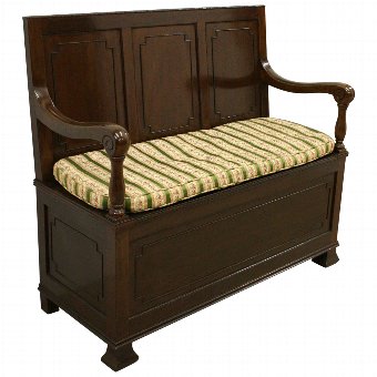 Mahogany Monk's Bench/Hall Bench